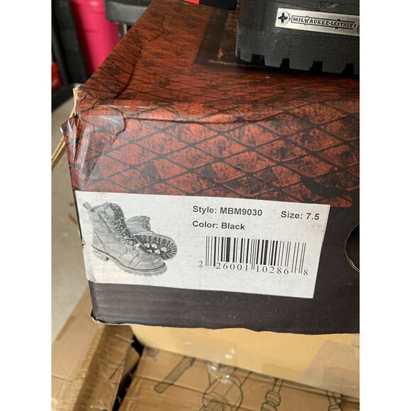 Milwaukee Leather Men's 8" Motorcycle Logger Boot w/ Cap Toe Lace Up Sz 7.5 - Picture 3 of 16